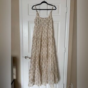 Guadalupe Maxi Tiered Smocked Back Dress Size Medium